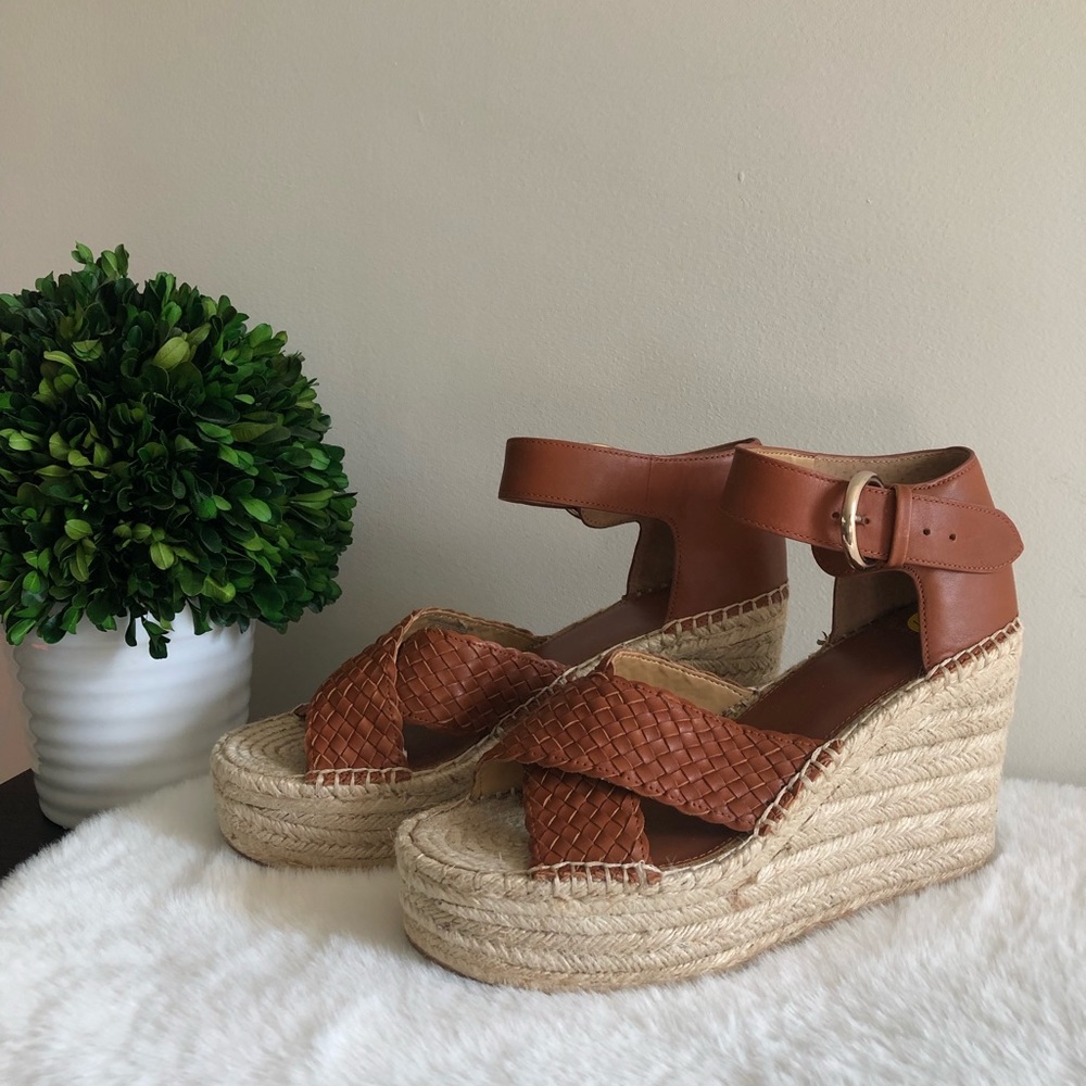 Marc Fisher Leather Weave Espadrille Sandals